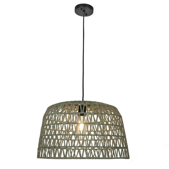 Hello Honey® 19.5" Boho Open Weave Metal and Paper Rope Ceiling Light